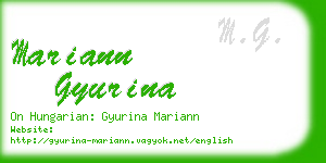 mariann gyurina business card